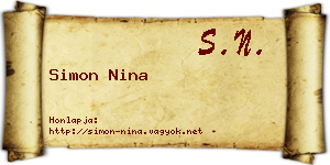 Simon Nina névjegykártya